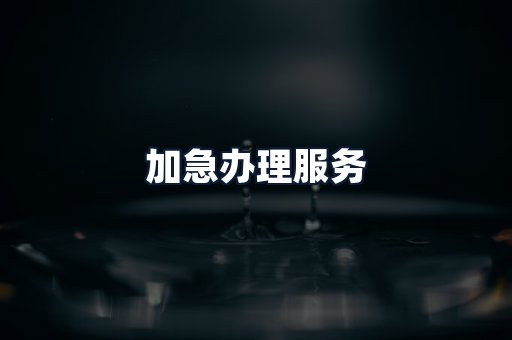 加急办理服务